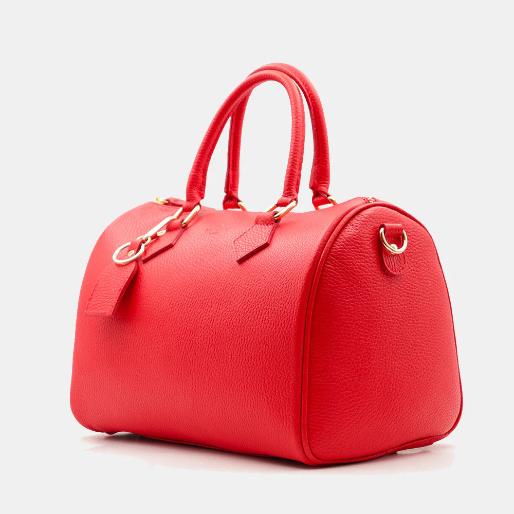 Borsa Bauletto in Pelle Rossa VIAVERDI Made in Italy Linea San Gimignano - Image 3