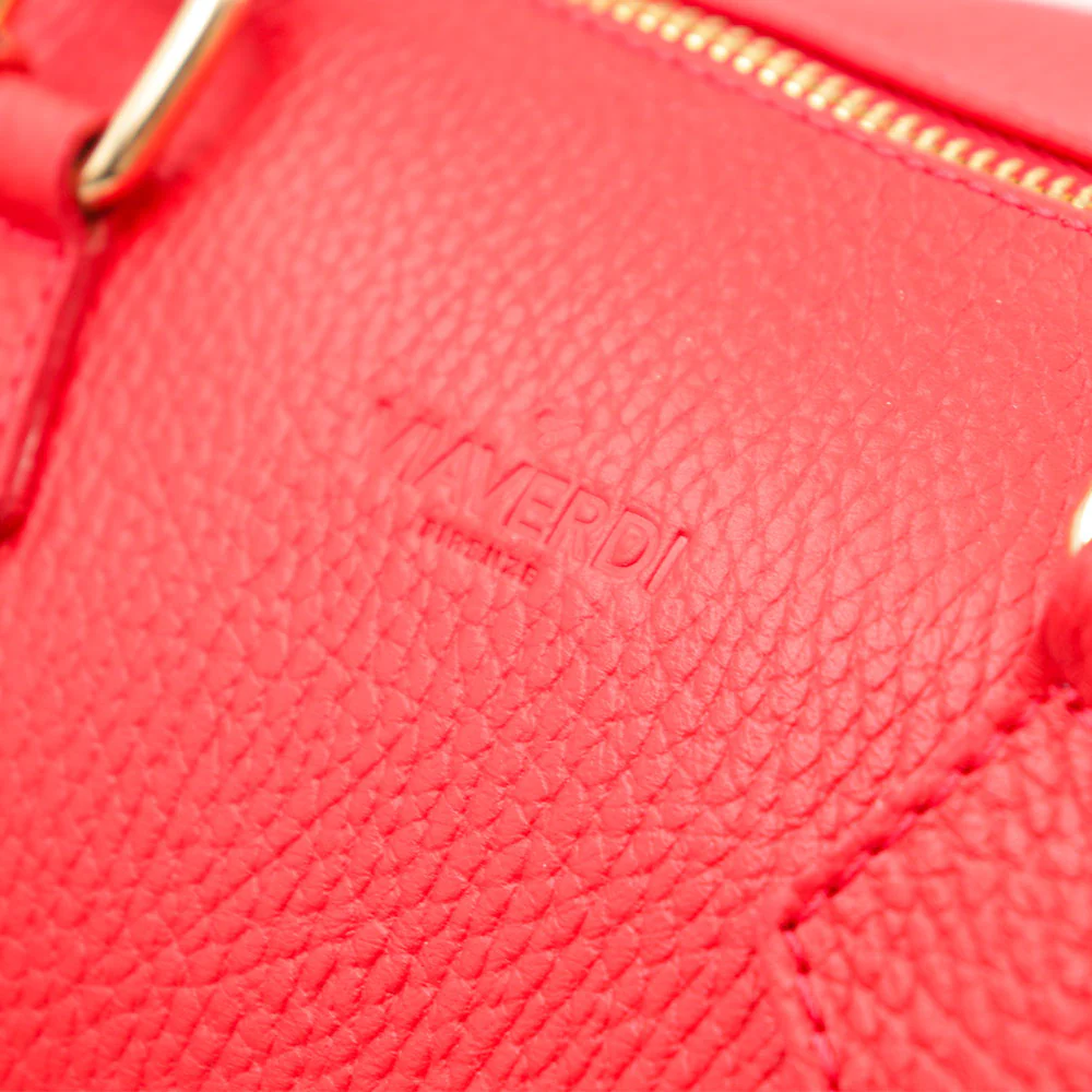 Borsa Bauletto in Pelle Rossa VIAVERDI Made in Italy Linea San Gimignano - Image 9
