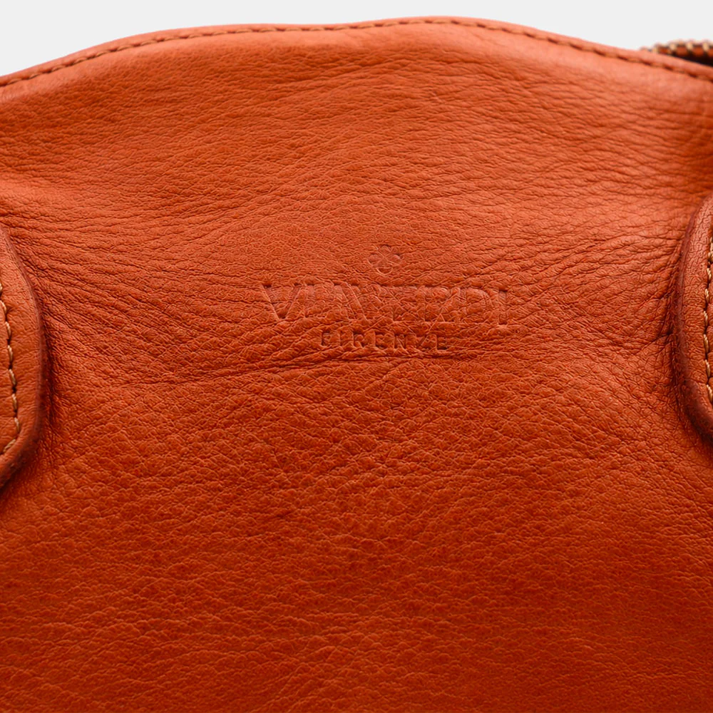 Borsa a Mano VIAVERDI in Pelle color Cuoio con Intreccio Made in Italy linea Tuscany - Image 11