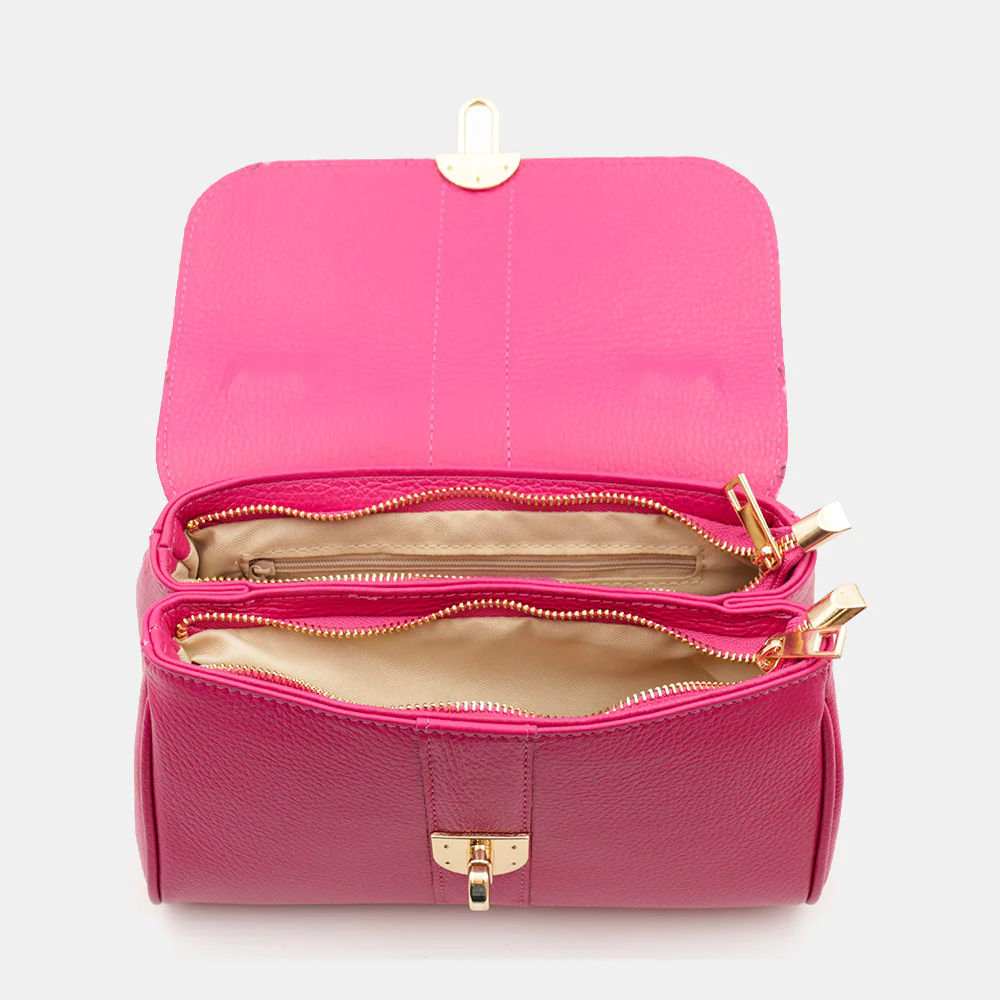Borsa a Mano VIAVERDI in Pelle Fucsia Made in Italy linea Montalcino - Image 10