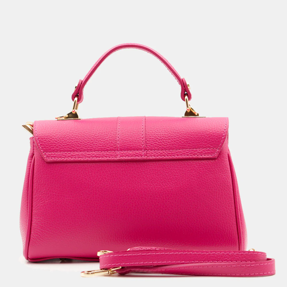 Borsa a Mano VIAVERDI in Pelle Fucsia Made in Italy linea Montalcino - Image 5