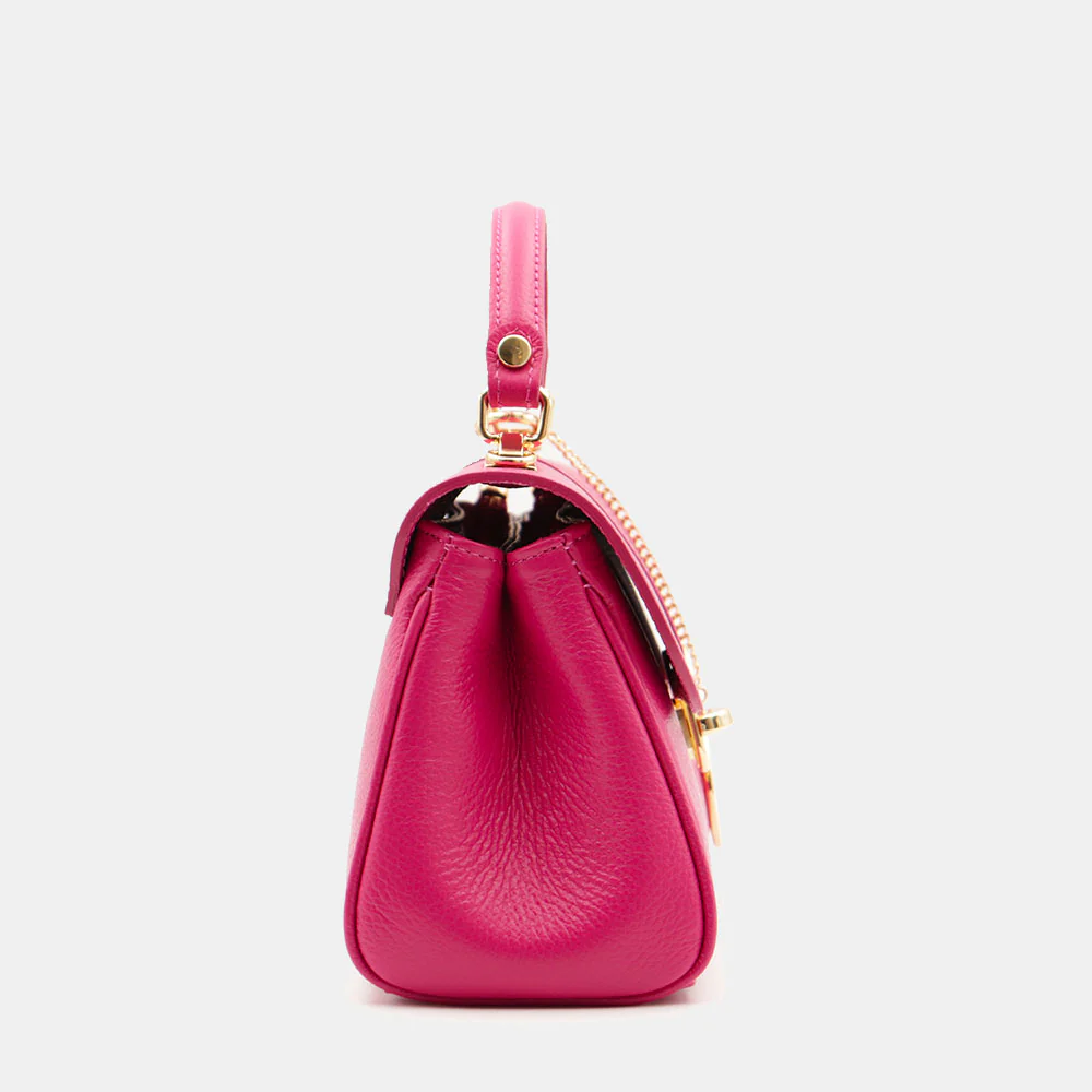 Borsa a Mano VIAVERDI in Pelle Fucsia Made in Italy linea Montalcino - Image 7