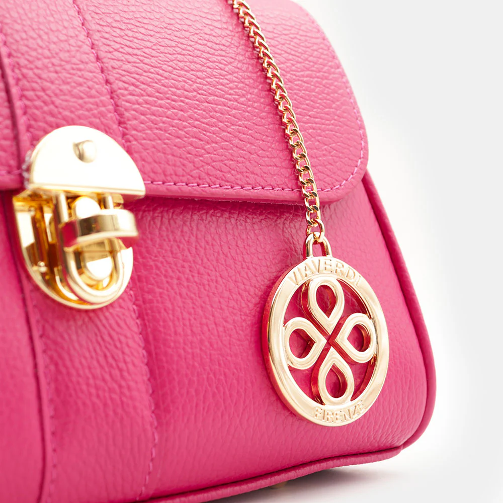 Borsa a Mano VIAVERDI in Pelle Fucsia Made in Italy linea Montalcino - Image 8