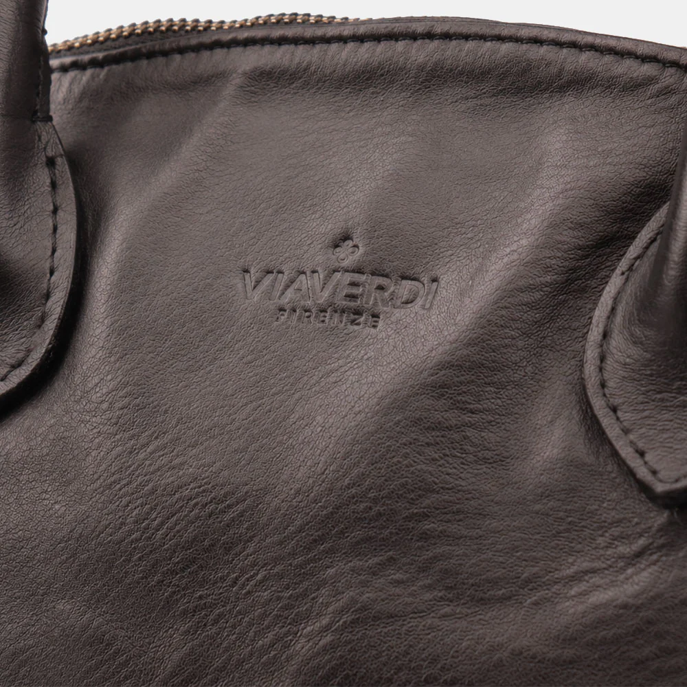 Borsa a Mano VIAVERDI in Pelle Nera con Intreccio Made in Italy linea Tuscany - Image 11