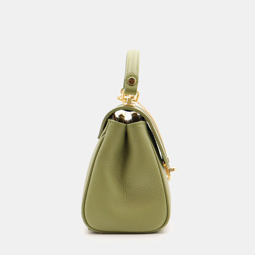 Borsa a Mano VIAVERDI in Pelle Verde Made in Italy linea Montalcino - Image 6