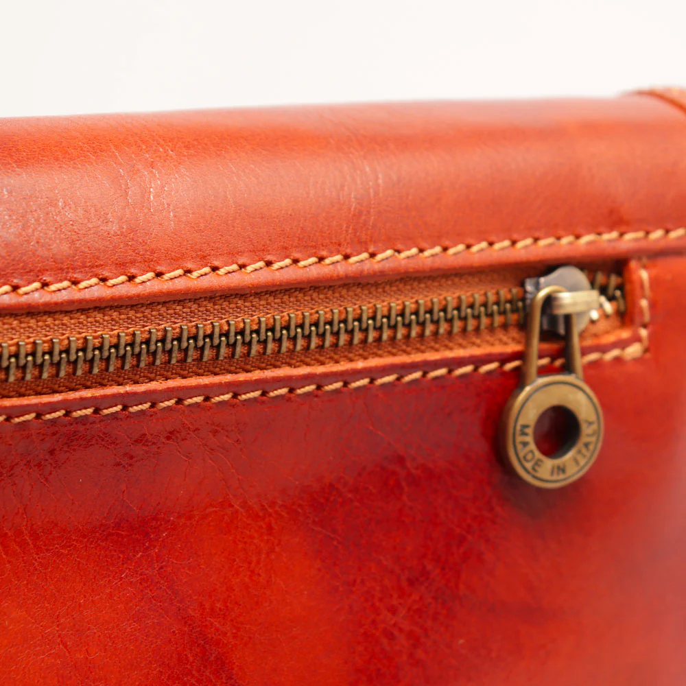 Borsa a Tracolla VIAVERDI in Pelle color color Cuoio Made in Italy linea Firenze - Image 8