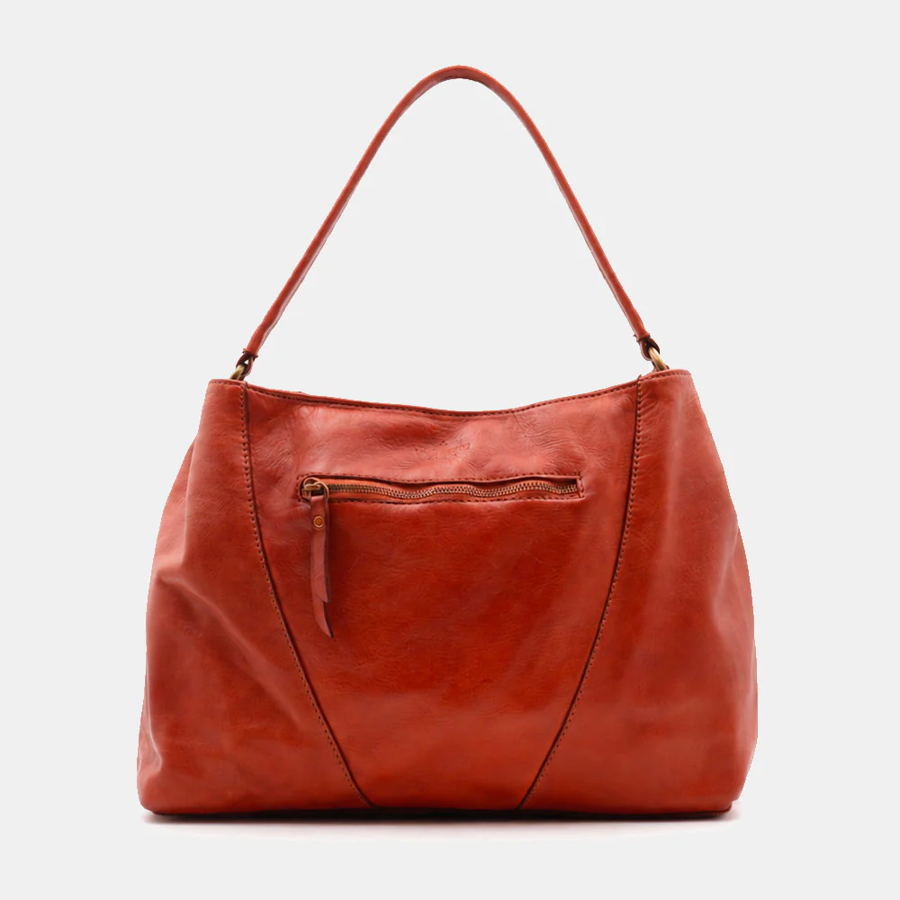 Borsa a Spalla VIAVERDI in Pelle color Cuoio con Intreccio Made in Italy linea Tuscany - Image 6