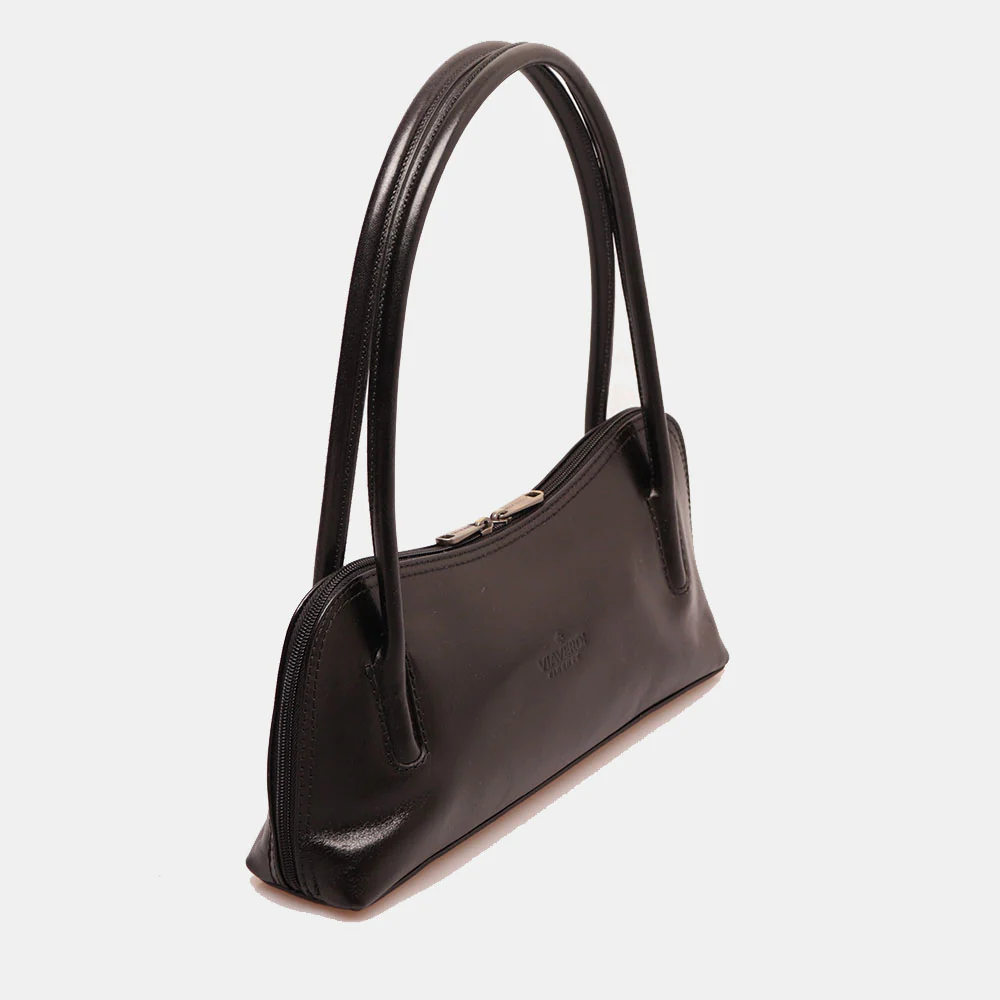 Borsa a Spalla VIAVERDI in Pelle Nera Made in Italy linea Firenze - Image 3