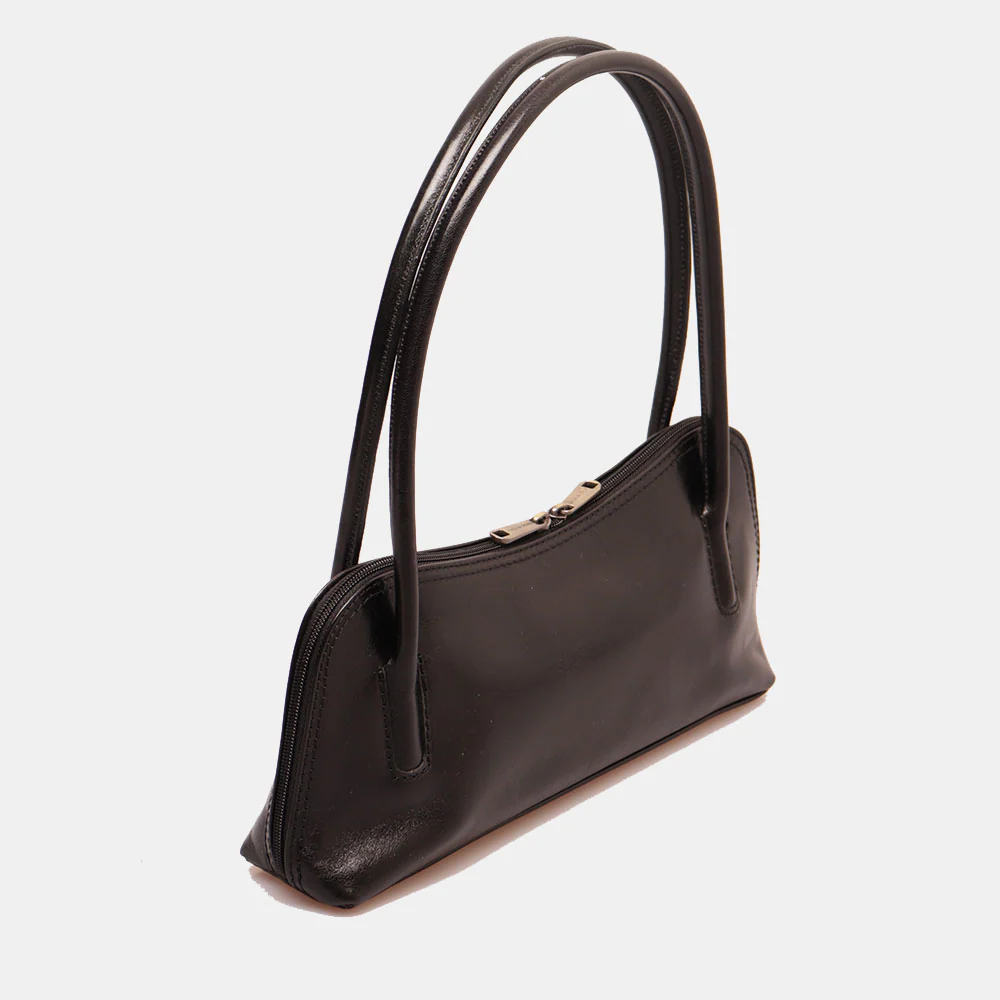 Borsa a Spalla VIAVERDI in Pelle Nera Made in Italy linea Firenze - Image 4