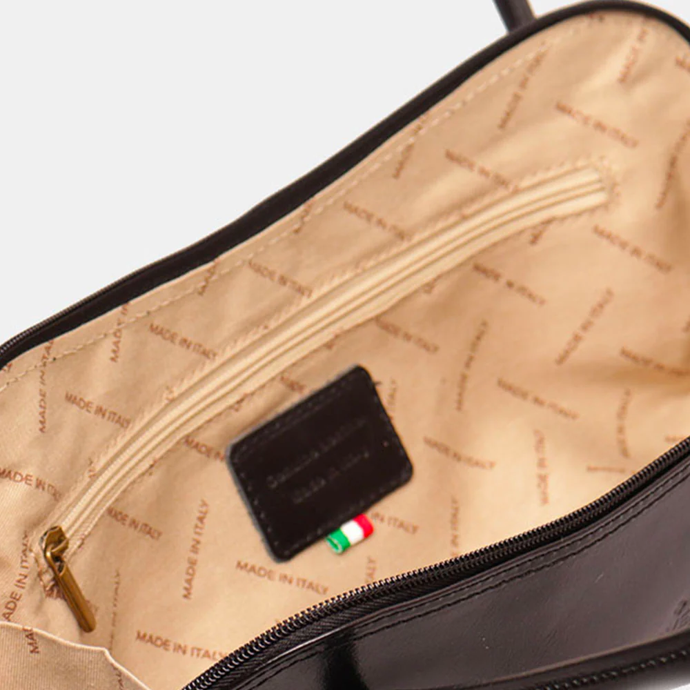 Borsa a Spalla VIAVERDI in Pelle Nera Made in Italy linea Firenze - Image 5