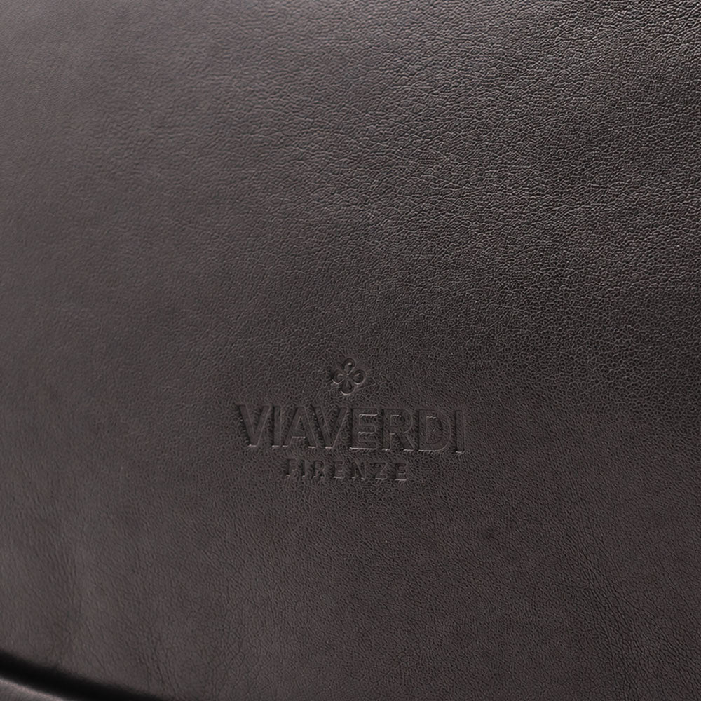 Borsa a Spalla VIAVERDI in Pelle Nera Made in Italy linea Tuscany - Image 10
