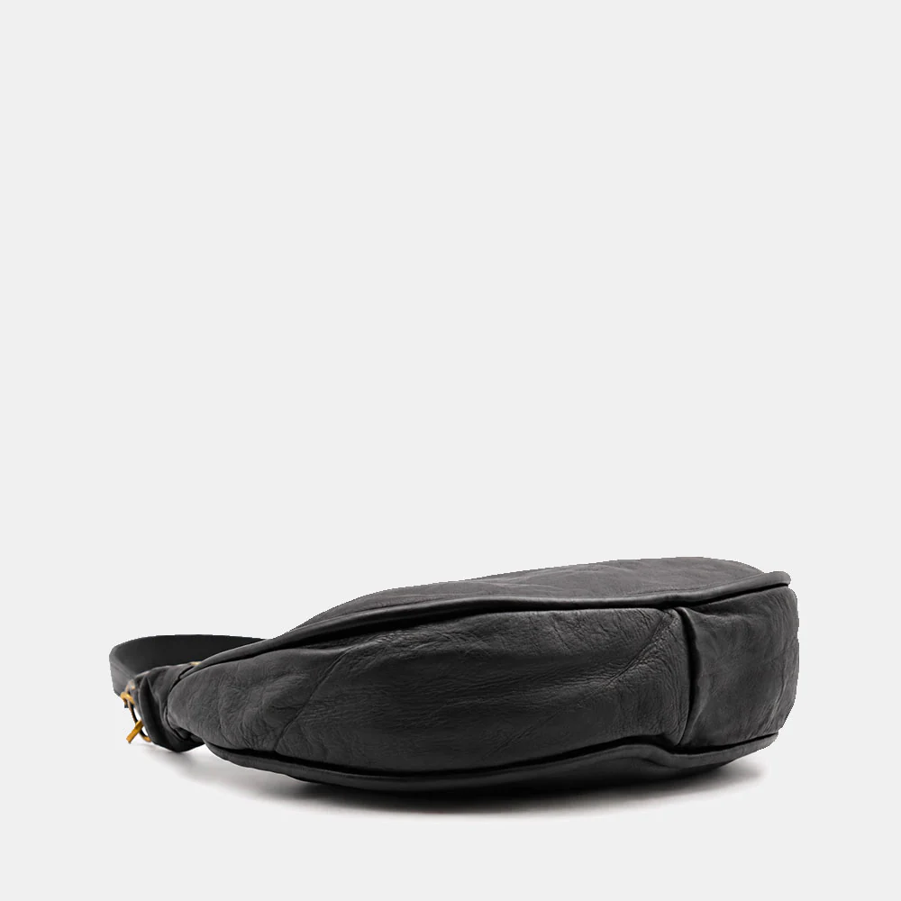 Borsa a Spalla VIAVERDI in Pelle Nera Made in Italy linea Tuscany - Image 6