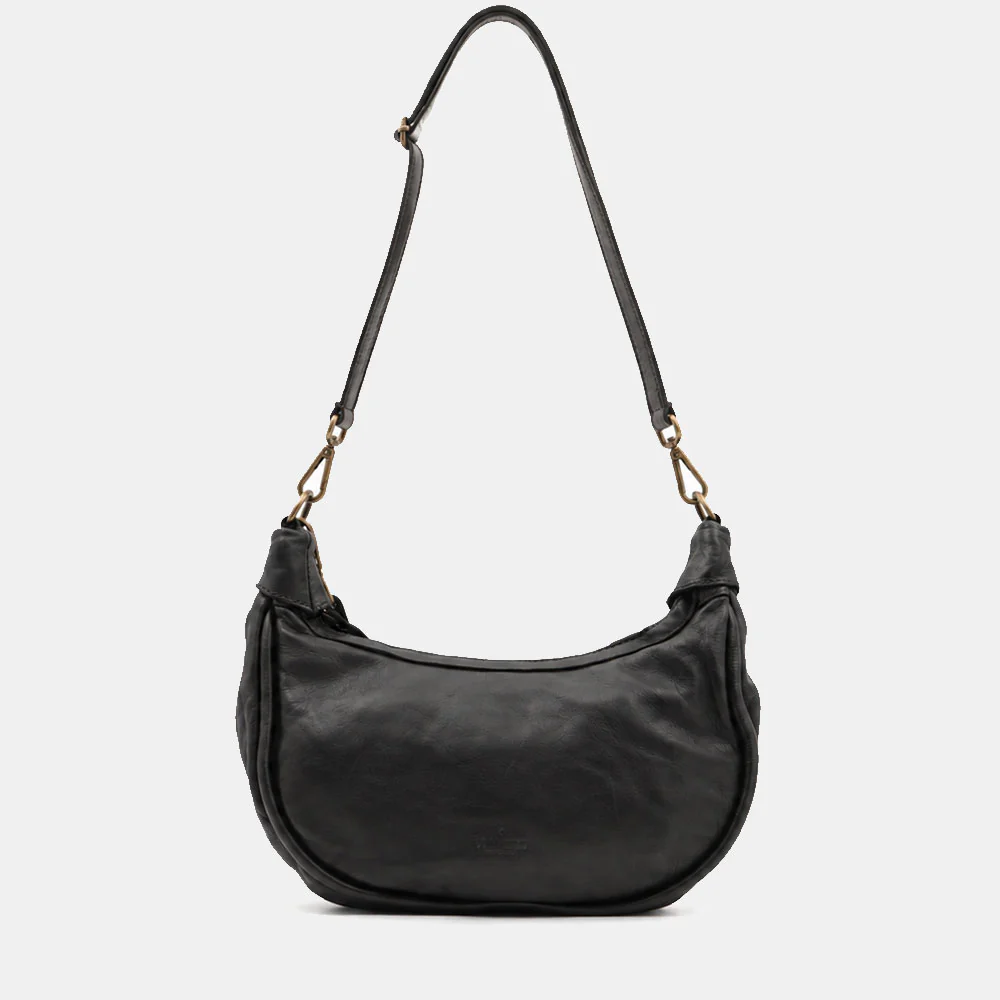 Borsa a Spalla VIAVERDI in Pelle Nera Made in Italy linea Tuscany - Image 8