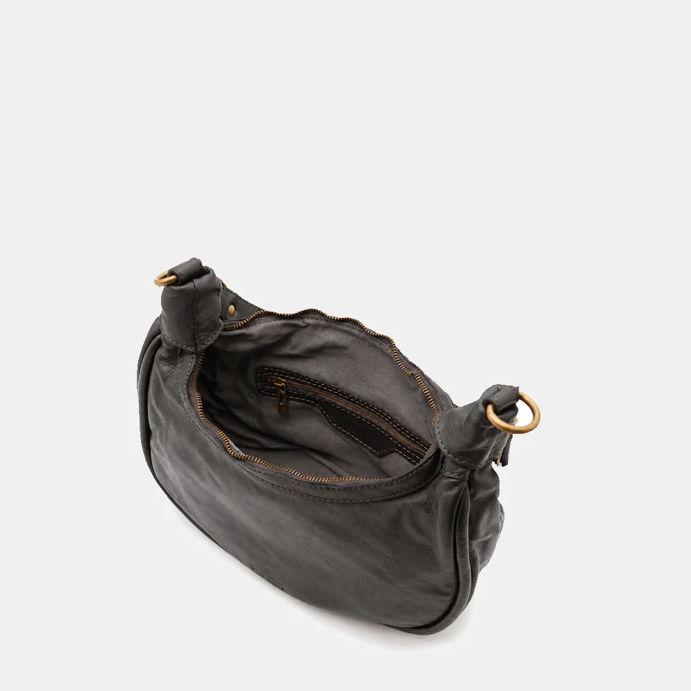 Borsa a Spalla VIAVERDI in Pelle Nera Made in Italy linea Tuscany - Image 9