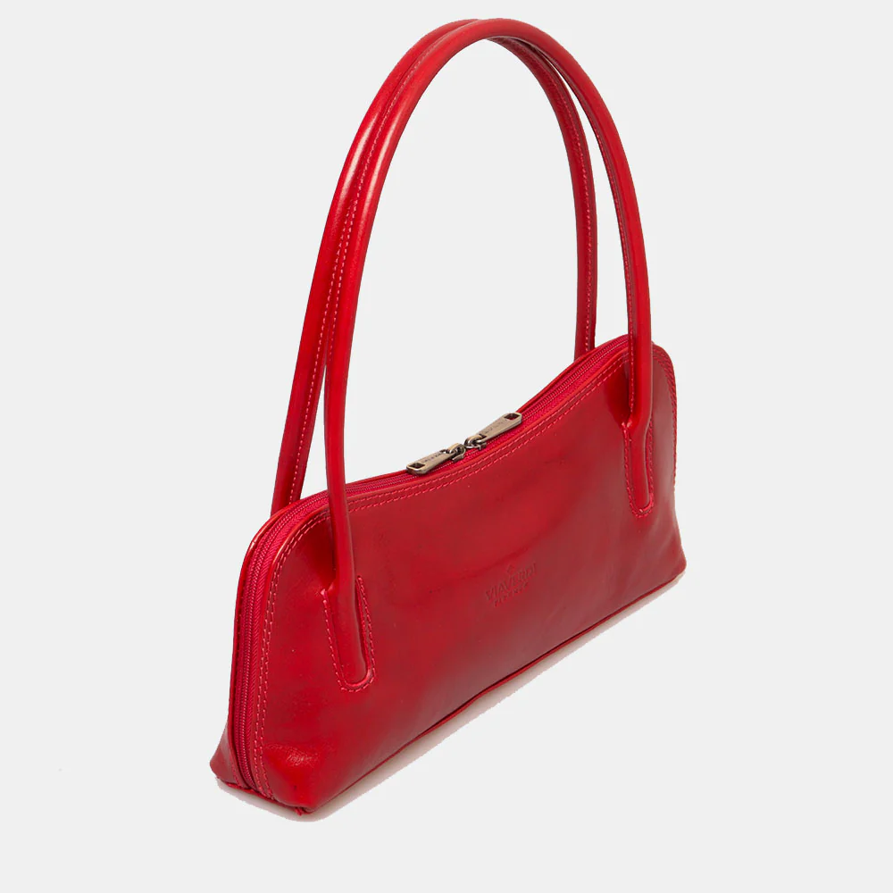 Borsa a Spalla VIAVERDI in Pelle Rossa Made in Italy linea Firenze - Image 2