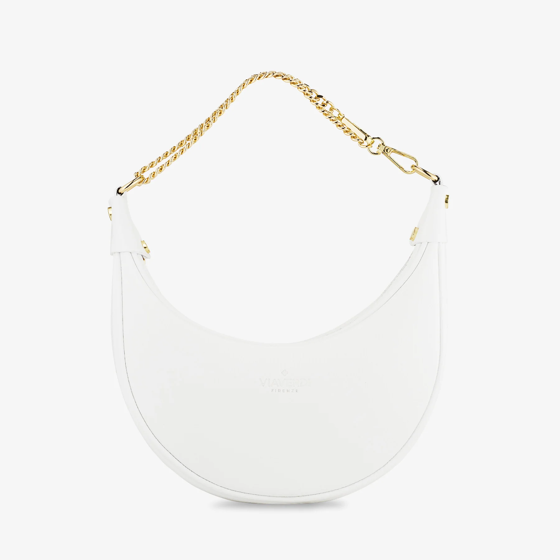 Borsa a Tracolla in Pelle Bianca VIAVERDI Made in Italy