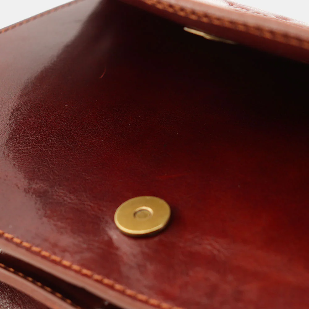 Borsa a Tracolla VIAVERDI in Pelle Marrone Made in Italy linea Firenze - Image 9