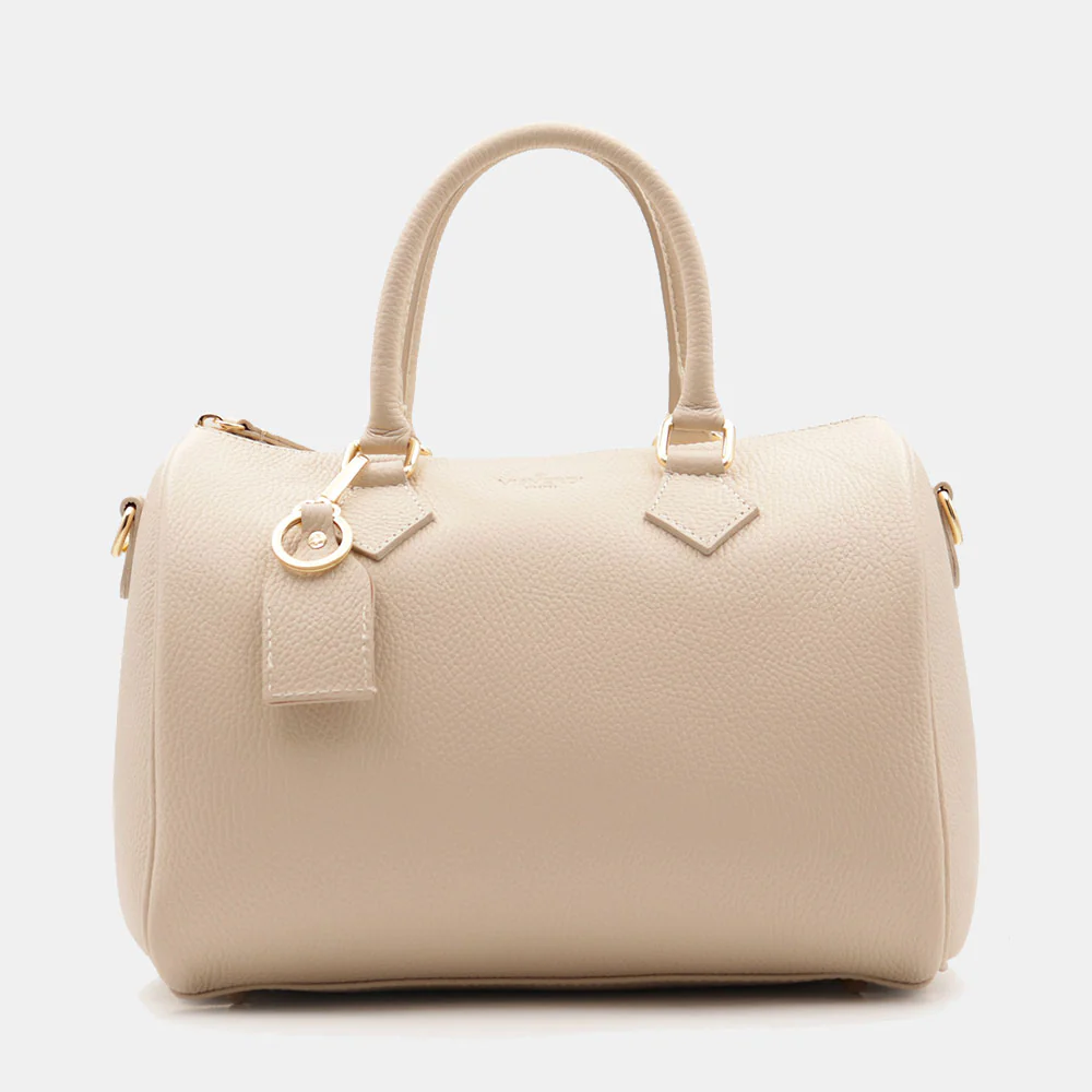 Borsa Bauletto in Pelle Beige VIAVERDI Made in Italy Linea San Gimignano