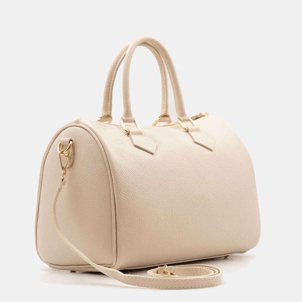 Borsa Bauletto in Pelle Beige VIAVERDI Made in Italy Linea San Gimignano - Image 5