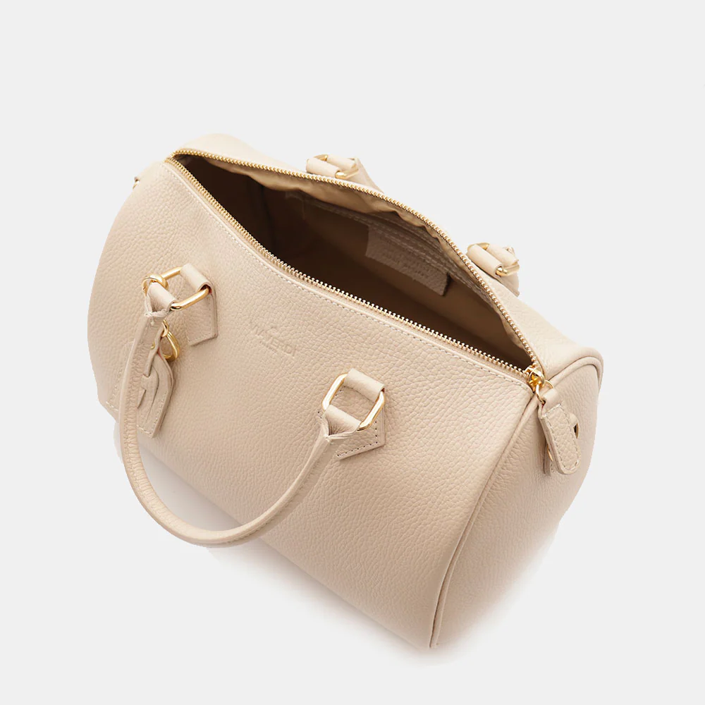 Borsa Bauletto in Pelle Beige VIAVERDI Made in Italy Linea San Gimignano - Image 8