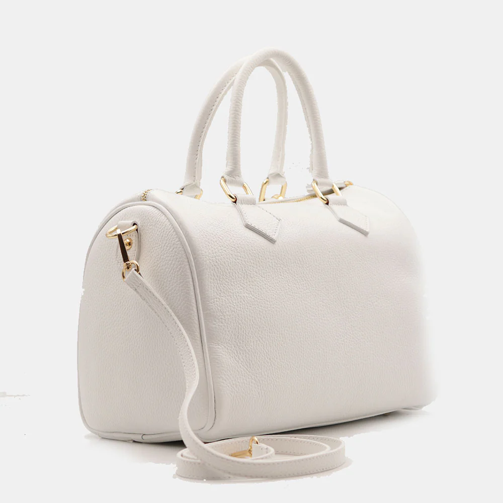 Borsa Bauletto in Pelle Bianca VIAVERDI Made in Italy Linea San Gimignano - Image 5