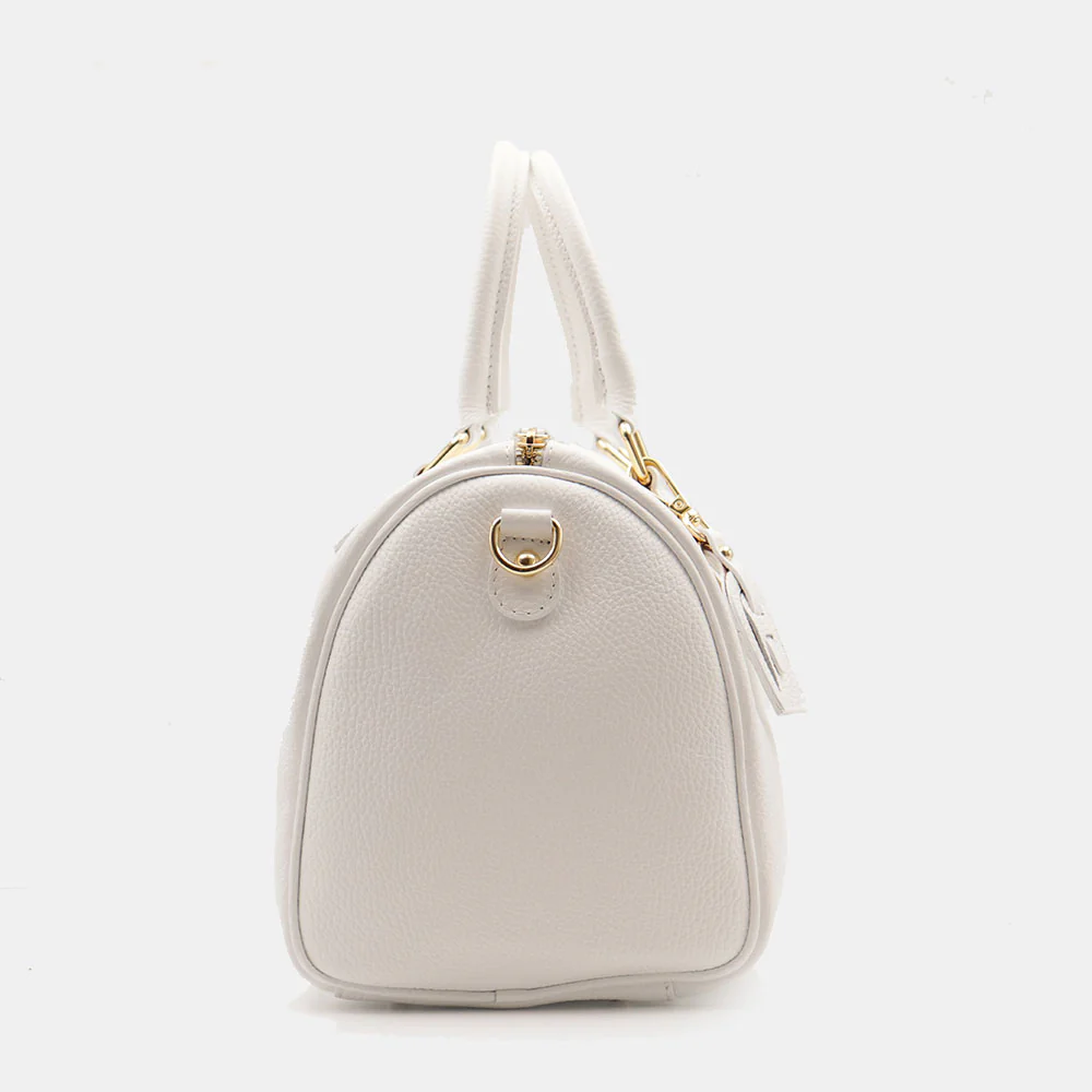 Borsa Bauletto in Pelle Bianca VIAVERDI Made in Italy Linea San Gimignano - Image 7