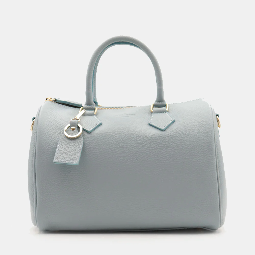 Borsa Bauletto in Pelle Celeste VIAVERDI Made in Italy Linea San Gimignano