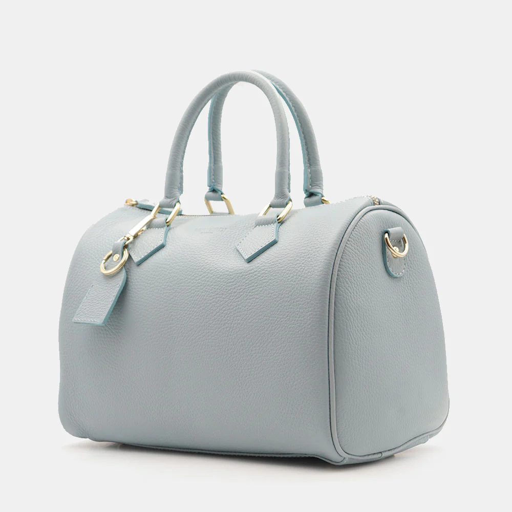 Borsa Bauletto in Pelle Celeste VIAVERDI Made in Italy Linea San Gimignano - Image 3