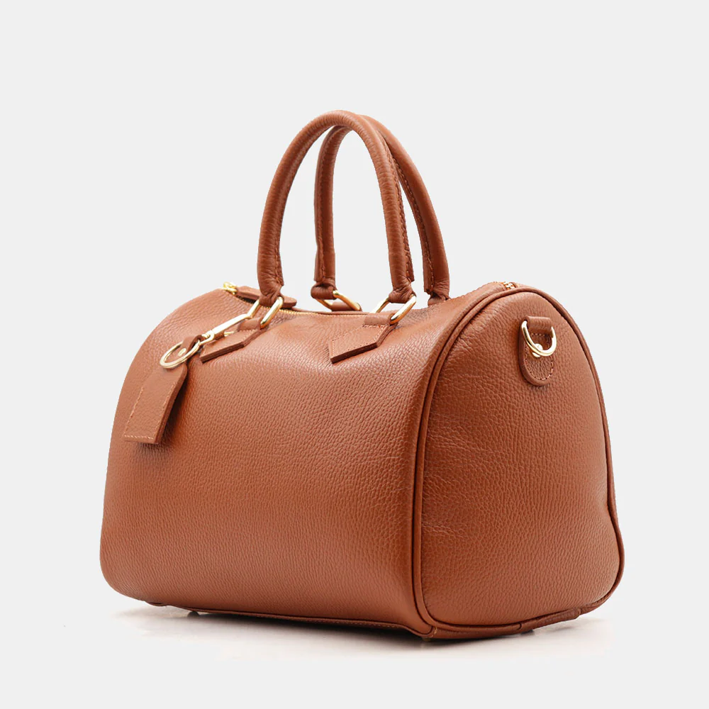 Borsa Bauletto in Pelle color Cuoio VIAVERDI Made in Italy Linea San Gimignano - Image 3