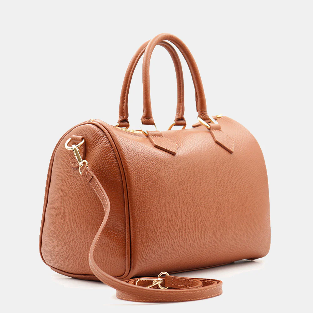 Borsa Bauletto in Pelle color Cuoio VIAVERDI Made in Italy Linea San Gimignano - Image 5