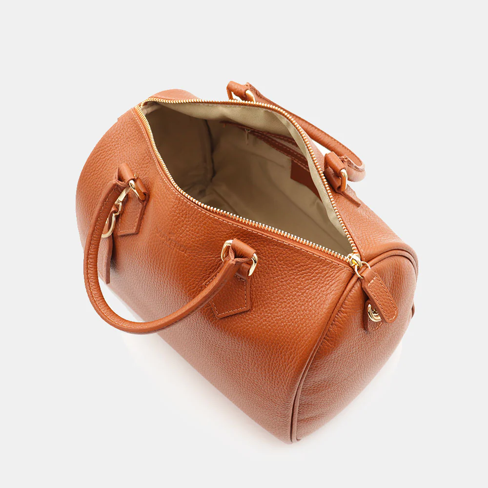 Borsa Bauletto in Pelle color Cuoio VIAVERDI Made in Italy Linea San Gimignano - Image 8