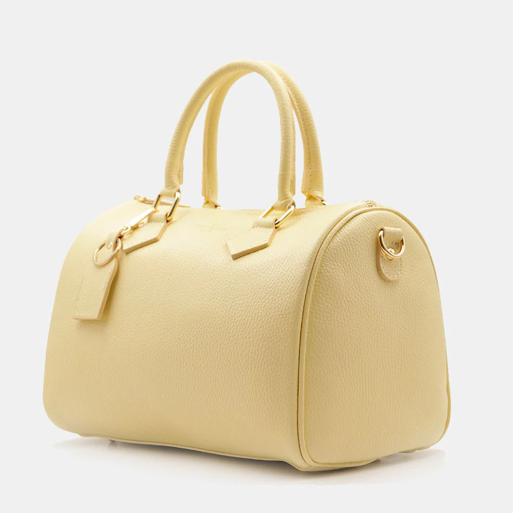 Borsa Bauletto in Pelle Gialla VIAVERDI Made in Italy Linea San Gimignano - Image 3