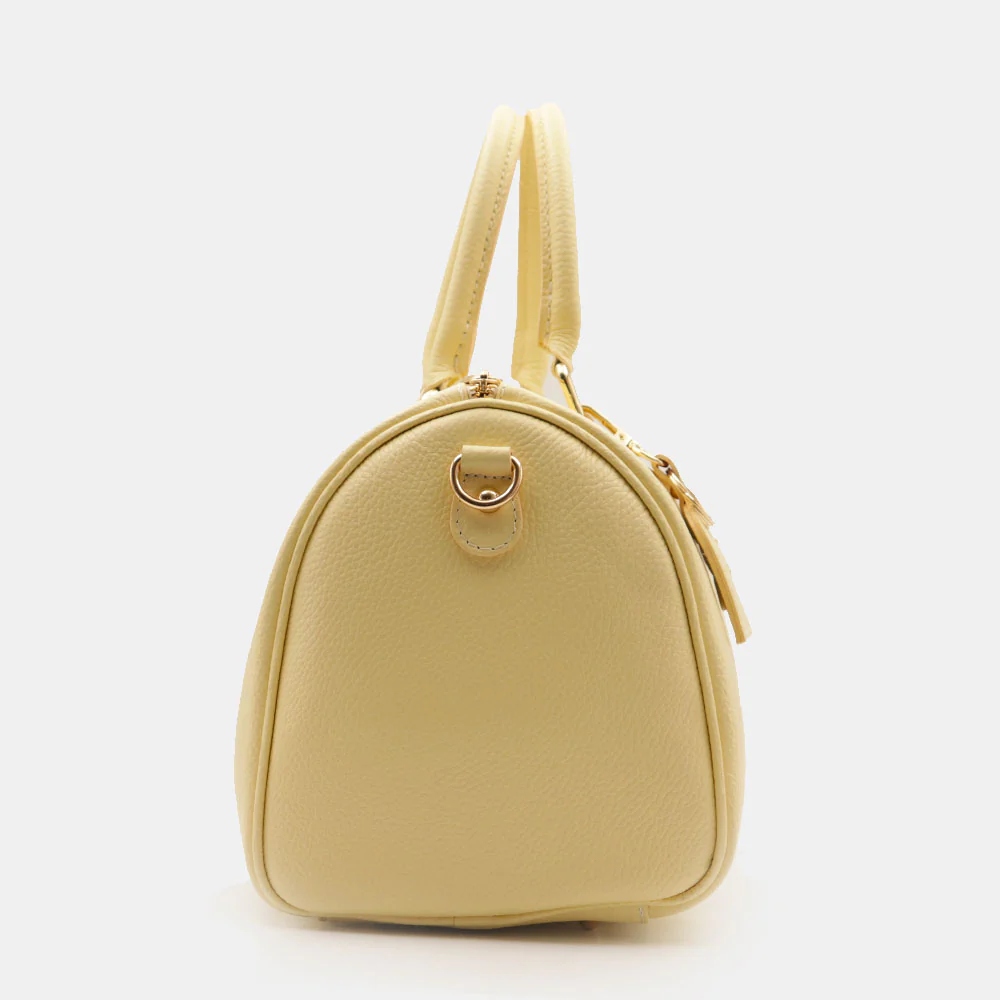 Borsa Bauletto in Pelle Gialla VIAVERDI Made in Italy Linea San Gimignano - Image 7