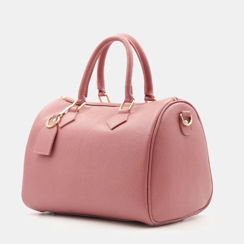 Borsa Bauletto in Pelle Rosa Antico VIAVERDI Made in Italy Linea San Gimignano - Image 3