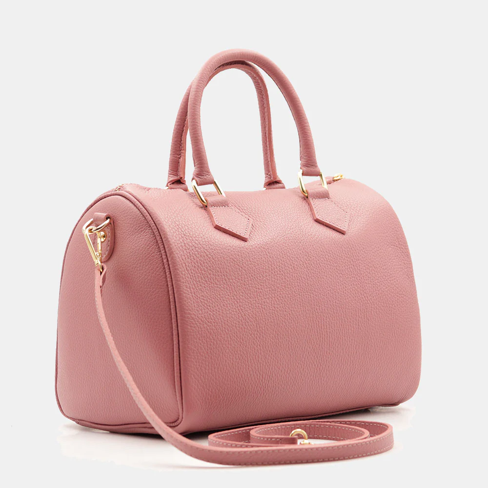 Borsa Bauletto in Pelle Rosa Antico VIAVERDI Made in Italy Linea San Gimignano - Image 4