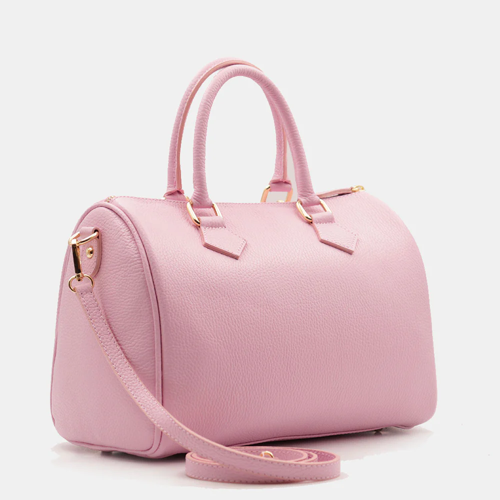 Borsa Bauletto in Pelle Rosa VIAVERDI Made in Italy Linea San Gimignano - Image 4