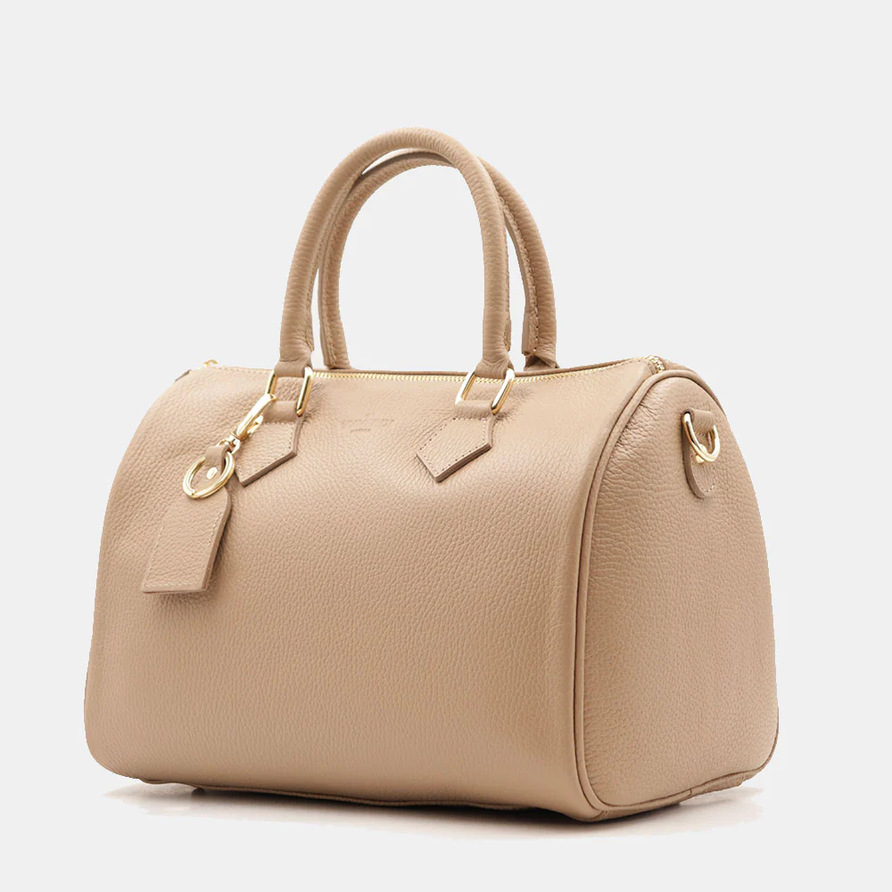 Borsa Bauletto in Pelle Taupe VIAVERDI Made in Italy Linea San Gimignano - Image 3