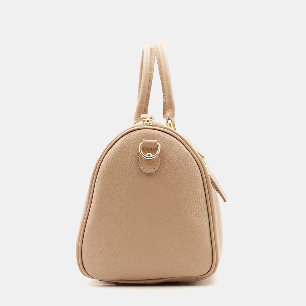 Borsa Bauletto in Pelle Taupe VIAVERDI Made in Italy Linea San Gimignano - Image 7