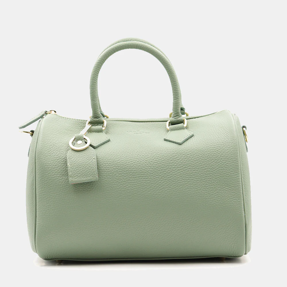 Borsa Bauletto in Pelle Verde Menta VIAVERDI Made in Italy Linea San Gimignano