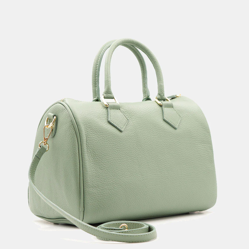 Borsa Bauletto in Pelle Verde Menta VIAVERDI Made in Italy Linea San Gimignano - Image 5