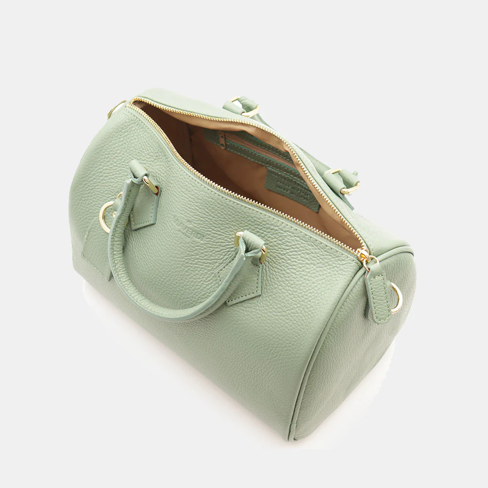Borsa Bauletto in Pelle Verde Menta VIAVERDI Made in Italy Linea San Gimignano - Image 8