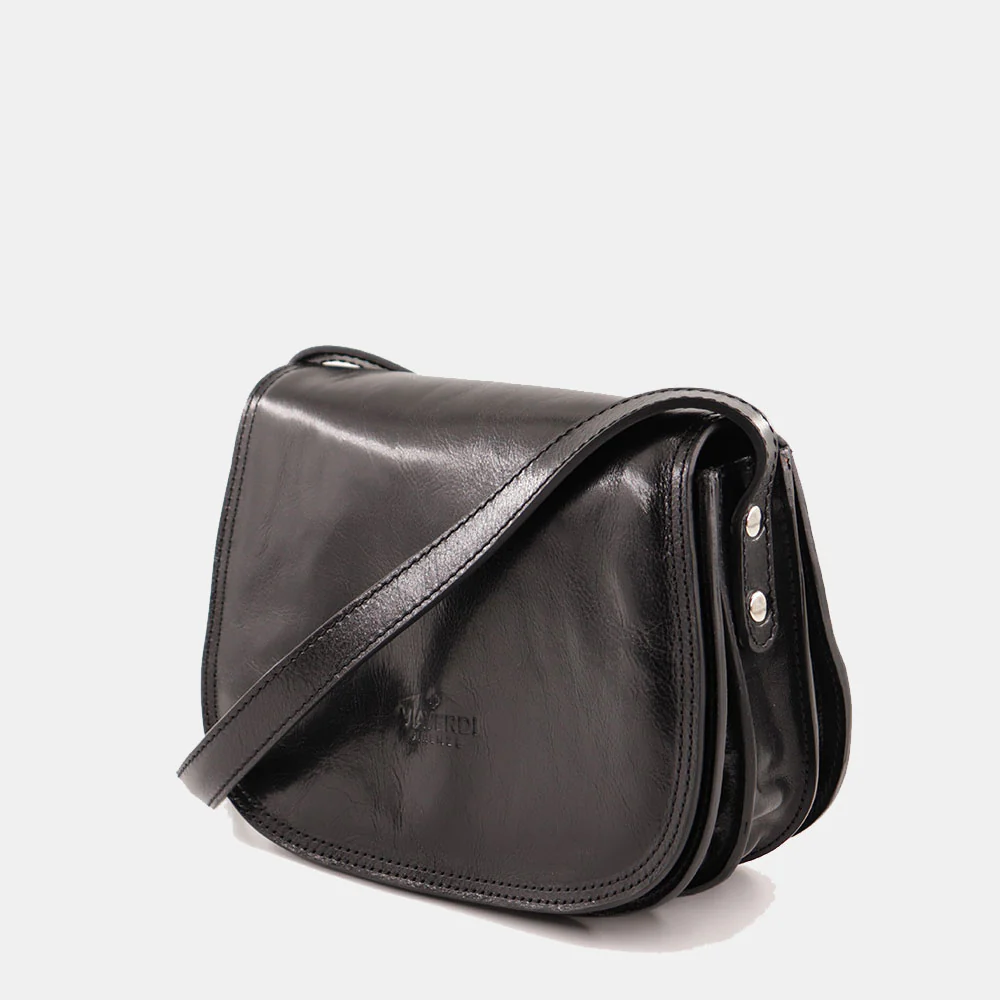 Borsa a Tracolla VIAVERDI in Pelle Nera Made in Italy linea Firenze - Image 3