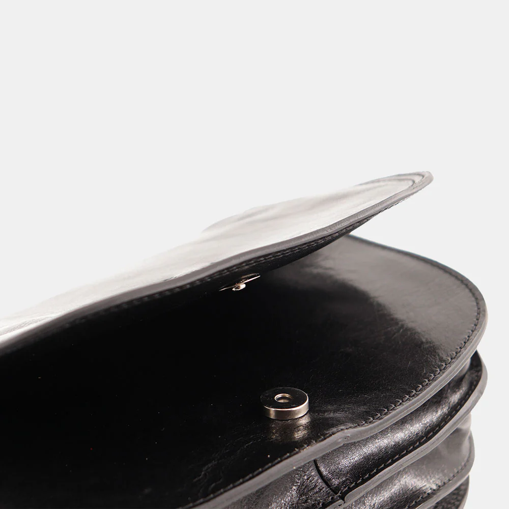 Borsa a Tracolla VIAVERDI in Pelle Nera Made in Italy linea Firenze - Image 8