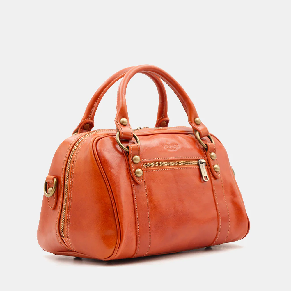 Borsa Bualetto a mano Donna VIAVERDI in Pelle color Cuoio Made in Italy linea Firenze - Image 4