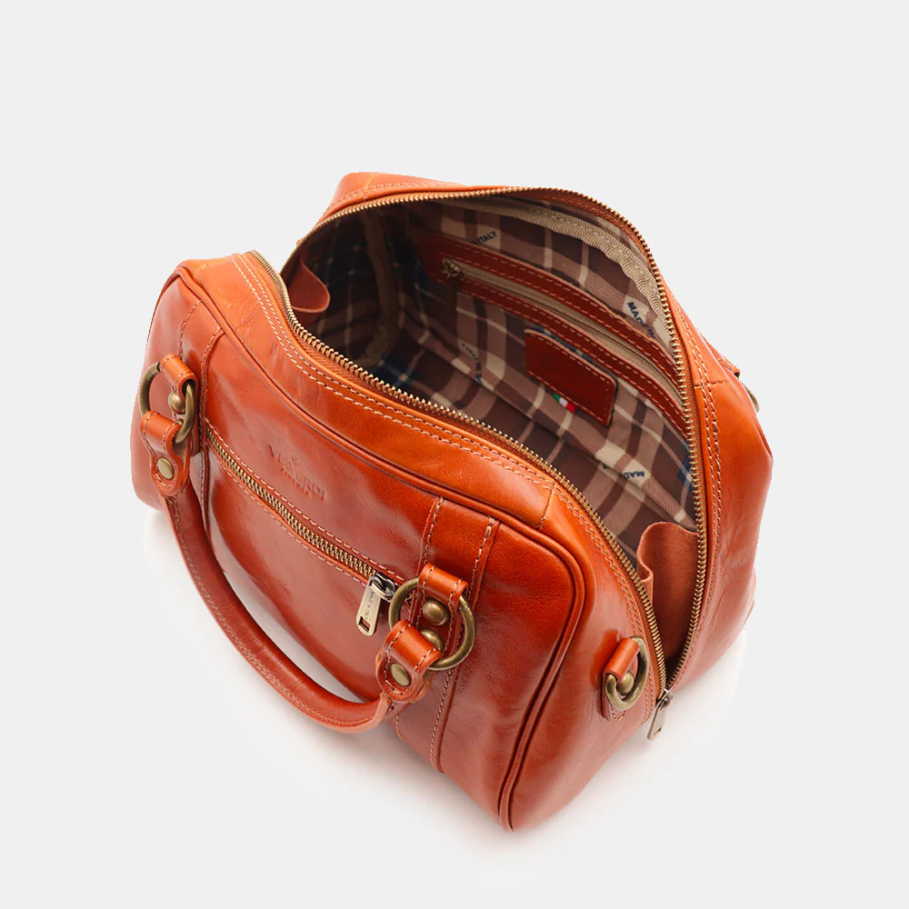 Borsa Bualetto a mano Donna VIAVERDI in Pelle color Cuoio Made in Italy linea Firenze - Image 8