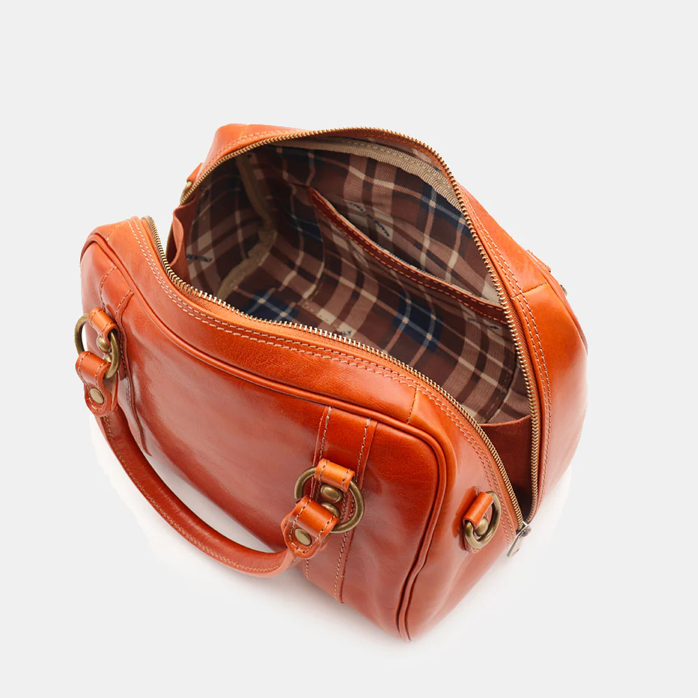 Borsa Bualetto a mano Donna VIAVERDI in Pelle color Cuoio Made in Italy linea Firenze - Image 9