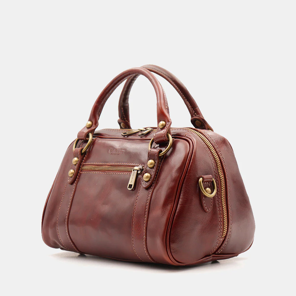 Borsa Bualetto a mano Donna VIAVERDI in Pelle Marrone Made in Italy linea Firenze - Image 3