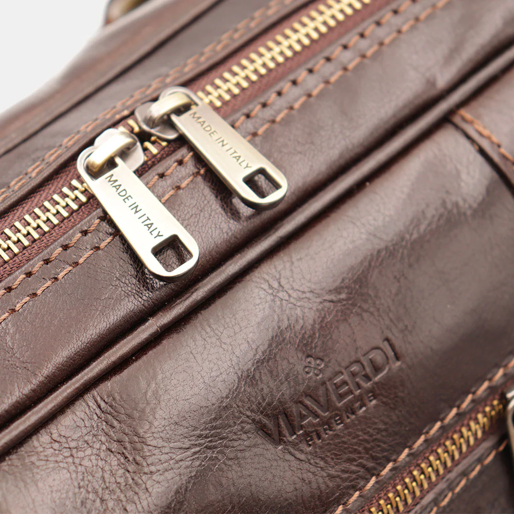 Borsa Bualetto a mano Donna VIAVERDI in Pelle Marrone Scuro Made in Italy linea Firenze - Image 11