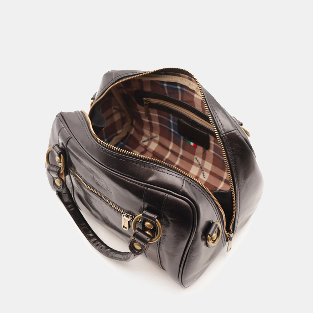 Borsa Bualetto a mano Donna VIAVERDI in Pelle Nera Made in Italy linea Firenze - Image 12
