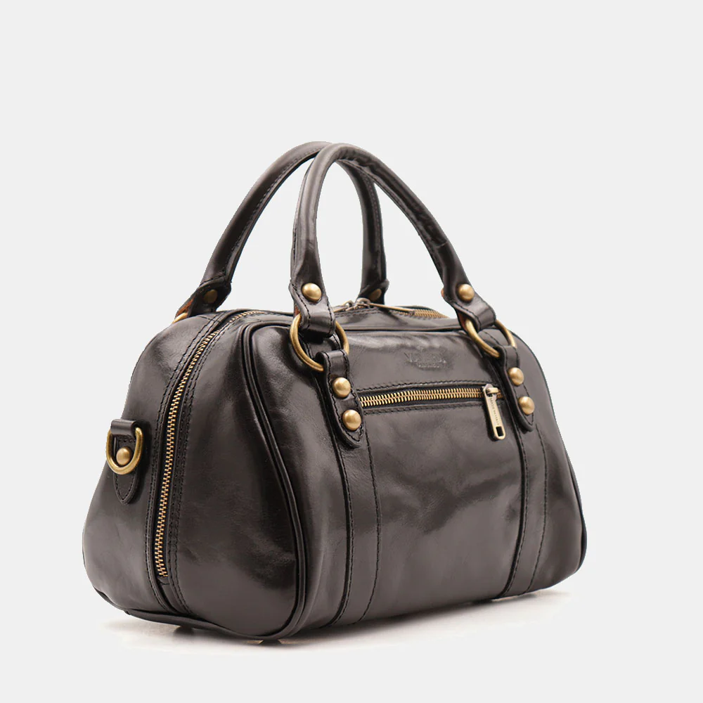Borsa Bualetto a mano Donna VIAVERDI in Pelle Nera Made in Italy linea Firenze - Image 5